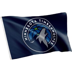 Minnesota Timberwolves Flag NBA 100% Polyester Indoor Outdoor 3x5 feet National Basketball Association Team Flags (Flag #1)