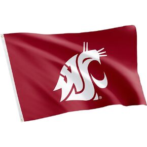 Washington State University Flag WSU Cougars Cougs Flags Banners 100% Polyester Indoor Outdoor 3x5 (Style 2)