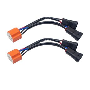 2Pcs Headlight Bulb Conversion Socket Harness Plug Wire Adapter for 9005 9006 to H4