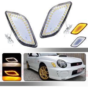 ل 2002 2003 سوبارو امبريزا WRX RS TS استبدال المصد الأمامي إشارة الجانب ماركر أضواء النهار الجري 2 في 1 Led مصباح عدسة المدخن in Kuwait