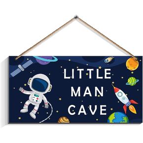 Space Astronaut Little Man Cave, Outer Space Nursery Decor for Boys Kids Playroom Classroom(6"x12")