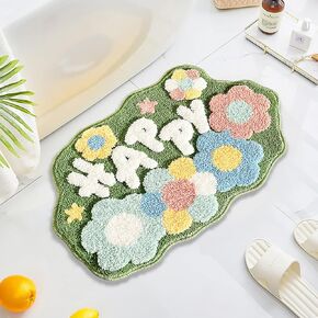 UKELER Kids Rug, Pink Area Rugs for Kids Play Room Girls Don't Cry Cute Absorbent Bathtub Rug Non Slip Washable Bath Mat Soft Shaggy Shower Rugs for Kids, 39''×35''