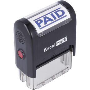 Paid - ExcelMark Self-Inking Rubber Stamp - Blue Ink A1539
