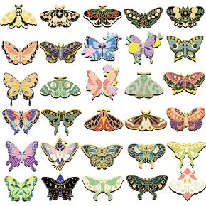 Ireer 60 Pcs Butterfly Magnetic Bookmarks Magnet Butterfly Shape Page Markers Cute Book Mark Foldable Butterfly Page Clip for Kids Students Reading School Office Gifts Supplies, 30 Styles