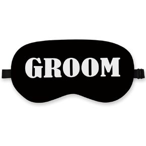 Groom Silk Eye Mask for Sleeping, Groom Black Eye Mask,Bachelorette Gifts Blindfold Adjustable Strap Night Sleep Mask for Bride Groom, Engagement Wedding Gifts Sleeping Mask Eye Cover