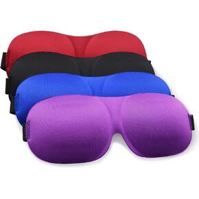 SkiBeaut Sleep Mask for Side Sleeper, 4 Pack Night Blindfold Light Blocking 3D Sleeping Eye Masks for Men Women