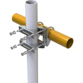 Double Antenna Mount Clamp U-Bolt Mounting Hardware Mast to Mast Mount Bracket Kit (Without The Pole) Antenna Mast Clamp V Jaw Accessories Anti-Rust Finished for TV CB Ham Outside Antenna