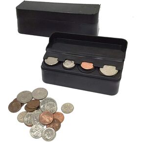 JE (2 PACK) Coin (Quarter, Dimes,etc) Change Holder Storage Sorter Case With Lid for Car, Truck, RV Interior Accessories
