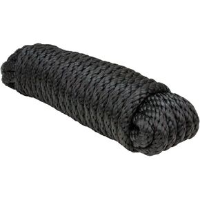 Extreme Max 3008.0034 Solid Braid MFP Utility Rope - 1/2" x 100', Black