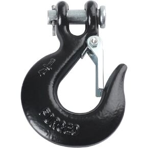 Ucreative Recovery 1/4 inch Clevis Slip Hook with Safety Latch - Heavy Duty Forged Steel Towing Winch Hook for ATV UTV (fit 3/16 and 1/4 inch Synthetic Winch Rope)