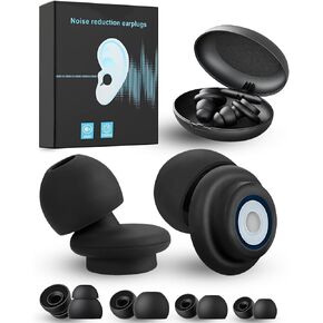 Ear Plugs for Sleeping Noise Reduction,Reusable Super Soft Hearing Protection in Flexible Silicone for Sleep Snoring Concerts Traveling Studying Construction(Black) in Kuwait