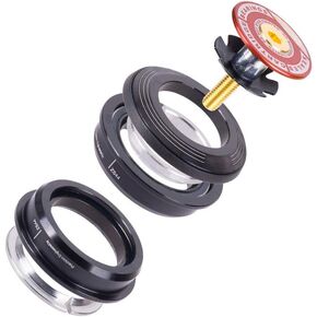 Mountain Bike 4444S Headset 44mm 1-1/8" Bike Headset Spacer,Bicycle Headset Kit, Bearing Semi Integrated Straight Tube Fork Internal,Aluminium Alloy