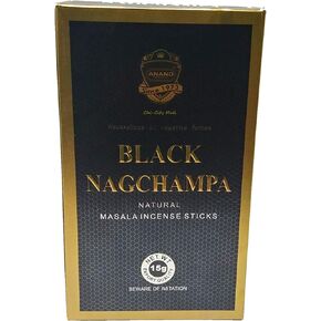 Black Nag Champa Natural Masala Incense Sticks Wholesale Pack |12 Boxes x 15 Grams = 180g | Nagchampa Negro | Exclusively Made in India | Export Quality | Beware of Imitation |