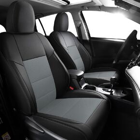 طقم غطاء مقعد من الجلد الصناعي لسيارة Toyota RAV4 2013-2019، مسامي ومقاوم للماء، يشمل أغطية مقاعد للمقاعد الأمامية والخلفية (أسود/أحمر) in Kuwait