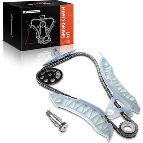 A-Premium Engine Timing Chain Kit W/Tensioner & More [fits DOHC, 4Cyl 1.6L] Compatible with Mini Cooper [R56 Series] 2007-2012, Turbo, Replace# 11314609483, 11317534833, 11317516088, 11217534654