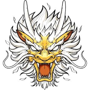 Dragon Vinyl Car Stickers, Monster Totem Scratch Cover Waterproof Bumper Decals for Automotive, Motorcycle, Wall (White, Medium)