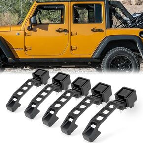 MAIKER OFF ROAD Compatible with Door Handle & Tailgate Handle 2007-2018 Jeep Wrangler JK 4 Door 5pcs/Set(Black)