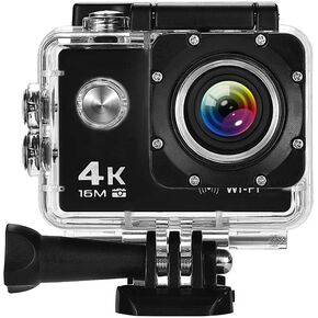 4K Sports Camera, WiFi Action Camera, 100 feet Waterproof, 160 Degree Wide Angle, Remote Control, 2.0'' LCD with Mounting Accessories Kit, JS-07B