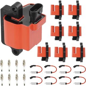 Ignition Coils & Iridium Spark Plugs w/Wires for Chevy GMC Avalanche Savana Sierra 1500 2500 3500 UF271 5.3L 4.8L 6L 1999 2000 2001 2002 2003 2004 2005 2006-8 Set