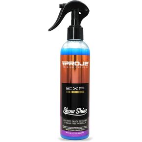 PROJE' Show Shine - Ceramic Quick Detailer - Increases Shine Gloss & Depth To Paint -Minimizes Minor Scratches - SiO2 Infused Detail Spray Boosts Ceramic Coatings - 8 fl oz