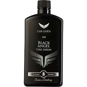 Car Gods Black Angel Pigmented Tyre Shine Ultra Hydrophobic Formula Repels Dirt and Water Tyre Treatment 500ml - Restore Colour of Rubber - Easy To Apply Gel - PH Neutral Acid Free Formulation