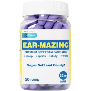 Premium Soft Foam Earplugs 32Db 50 Pairs (Lavender)