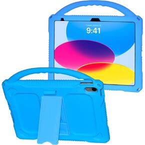 حافظة Adocham للأطفال لجهاز iPad الجيل العاشر 10.9 بوصة 2022، حافظة iPad الجيل العاشر للأطفال مدمجة بمقبض حامل، غطاء iPad سيليكون خفيف الوزن مقاوم للصدمات 10.9 بوصة 2022 (قوس قزح)