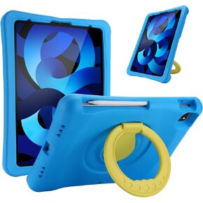 Kids Case for iPad Air 10.9'' 5th Gen 2022/4th Gen 2020, iPad Pro 11 2020/2018, Shockproof Rotate Handle Fold Stand Lightweight Kids Friendly Case for iPad Air 5/4 & iPad Pro 11 –Blue
