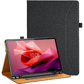for Lenovo Tab P12 Case with Pen Holder Kids Shockproof Folio Case for Lenovo Tab P12 12.7 Inch Cover,Black
