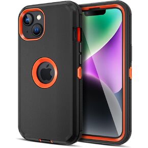 Jiunai for iPhone 14 Plus Case, Shockproof Anti-Dust Heavy Duty Protection Protective Anti Scratch Dual Layer Tough Rugged Hybrid Bumper Phone Case Cover for iPhone 14 Plus 6.7’’ 5G 2022 Black