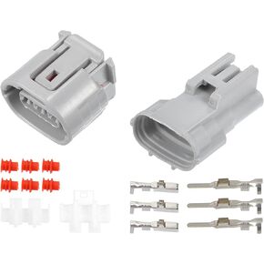 X AUTOHAUX 1 Set 3 Pin TS Alternator Connector Adapter Male and Female Plug Clip Kit Replacement for Toyota