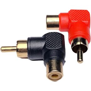 Right Angle RCA Connector Female to Male 90 Degree Elbow (4 Pack)