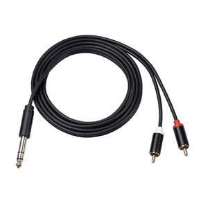 1/4 inch TRS to Dual RCA Audio Cable, Gold Plated Copper Shell Heavy Duty 6.35mm 1/4 inch Male TRS to 2 RCA Male Stereo Audio Y Splitter Cable, 4.9 Feet