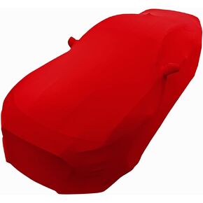 غطاء السيارة الداخلي موستانج Ultraguard من الساتان المطاطي - المقاس المثالي المناسب لـ 2005-2024 Ford Mustang V6 / V8 / Ecoboost/GT/Bullitt/Shelby GT350 (أحمر)