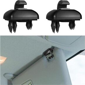 2 PCS Sun Visor Bracket Hook Clip, Car Interior Suncreen Holder Hook Replacement, Base Makeup Mirror Fixing Bracket Compatible with A1 A3 A4 A5 Q3 Q5, OEM 8U0857562A 8E0857562 (Gray)