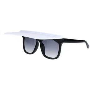 SA106 Unique Collapsible Sun Visor Horn Rim Hipster Plastic Sunglasses