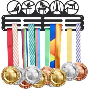SUPERDANT Male Gymnastics Medal Hanger Holder Display Men's Gymnastics Sports Medals Display Rack Hook for 60+ Medals Wall Mount Iron Ribbon Hanger Decor for Athletes Players Gifts for Kids