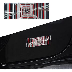 3D Plaid Badge Sticker Dual Motor Emblem Decor fit for Model 3 Y S X Accessories (Matt Black-Black Line)