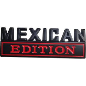 OnlyYou.X Mexican Edition Emblem Mexican Edition Badge Mexican Edition Decal Mexican Edition Sticker for Pickup and Car 1 Piece Metal Black Chrome