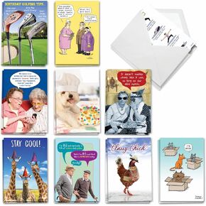 NobleWorks - 20 Funny Box Set Birthday Greeting Cards Assortment with Envelopes (4.63 x 6.75 Inch) Adult Humor Variety Pack for Men and Women - Birthday Bonanza AC8837BDG-B2x10