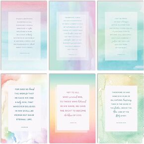 Better Office Products 50 Pack Inspirational Christian Greeting Cards with Envelopes, 6 Bible Verses, 6 Designs, 4x6 Inch, Scripture Notecards for All Occasions,(Floral Harvest)