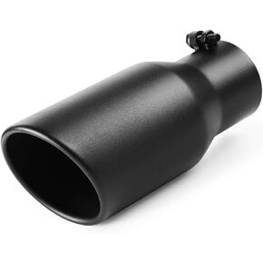 A-KARCK Exhaust Tip 3.5 Inch Inlet, 3.5" Inlet 5" Outlet 12" Long Stainless Steel Polished Finish Tailpipe Tip, Bolt On Design