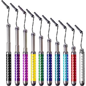 IC ICLOVER 10PCS Bling Retractable Stylus Pens for iPhone 14/13/12/11/PRO/Max/X/XS MAX, iPad, iPod, Samsung, Android Phone, Kindle, Tablet PC, Compatible with All Device with Capacitive Touch Screen
