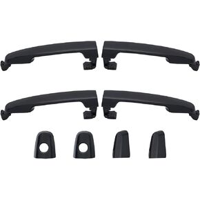 DEAL AUTO ELECTRIC PARTS 4pcs Complete Left+Right Front+Rear Side Smooth Black Exterior Door Handles Compatible With Matrix Corolla Camry Highlander RAV4 Prius Vibe ES300 ES330 xA xB xD Yaris