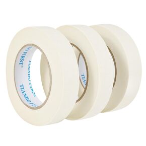 Masking Tape, Masking Tape 1.41 Inch Wide Thin Masking Tape Bulk White Painters Tape Beige Masking Tape for Painting Home Office School Stationery, 1.41 Inches x 60 Yards, 6 Rolls