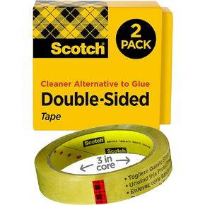 Scotch Double Sided Tape, Office and School Supplies for Arts and Crafts, Alternative to Scrapbooking Tape, 0.75 in. x 1296 in., 2 Refill Tape Rolls