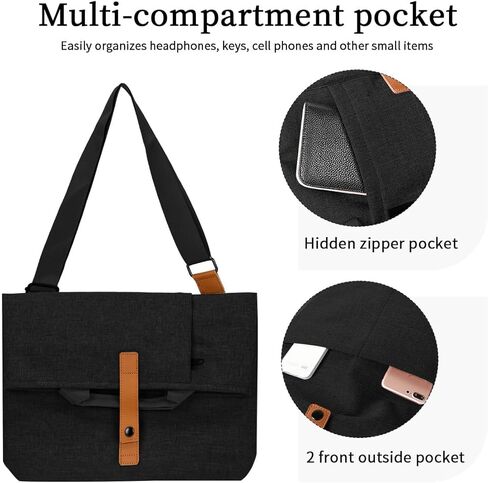 حقيبة ماسنجر للرجال حقيبة يد قماشية كلاسيكية، حقيبة عمل كروس مقاومة للماء، حقيبة كتف عصرية للكمبيوتر المحمول in Kuwait