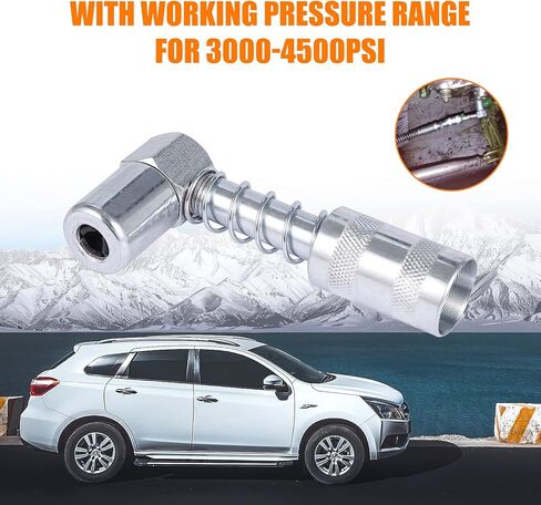 4 قطع محول مقرنة مسدس الشحوم 90 درجة مع الأكمام، 3 أداة تركيب مسدس الشحوم بزاوية الفك، في المساحات الضيقة يتم تثبيتها على تجهيزات الشحوم للسيارات أو المزرعة أو الشاحنات أو الاستخدام الصناعي in Kuwait