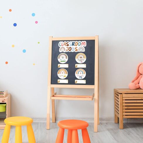 81 Pcs Class Jobs Boho Bulletin Board Decor Set Rainbow Bulletin Board Cutouts with 200 Pcs Glue Points Chalkboard Decor for Back to School Party Student Teacher Birthday (Assorted Sizes) in Saudi Arabia