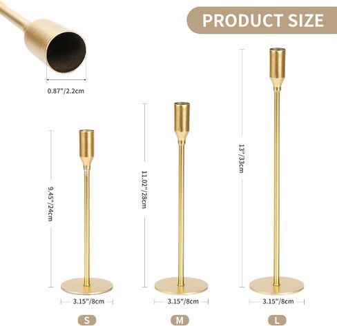 6pcs Candlestick Holders, Taper Candle Holder Decor Metal Long Candle Stick Holders Set for Centerpiece Table Decorations Thanksgiving Christmas Easter Elegant Decor in Saudi Arabia